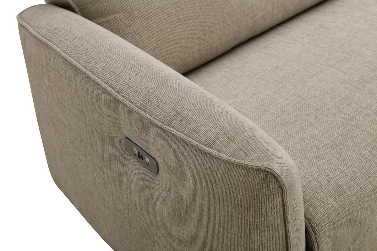 Dvosed Steffi, Bež, Električno Nastavljiv - črna/bež, Konvencionalno, kovina/tekstil (196/98/93cm) - Modern Living