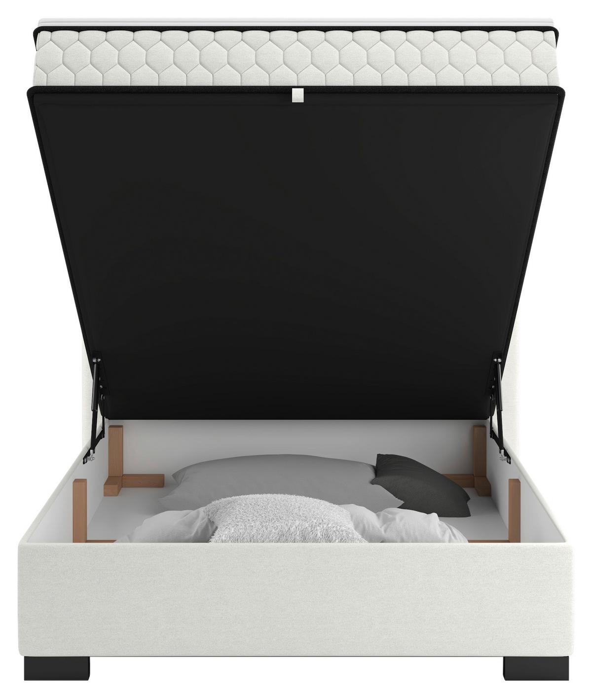Boxbett Maya D Creme ca. 120x200cm - Creme/Schwarz, KONVENTIONELL, Holz/Holzwerkstoff (120/200cm) - Mömax