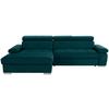 Kutna Garnitura Perry - srebrne boje/tamno zelena, Design, tekstil/drvo (183/292cm) - Modern Living