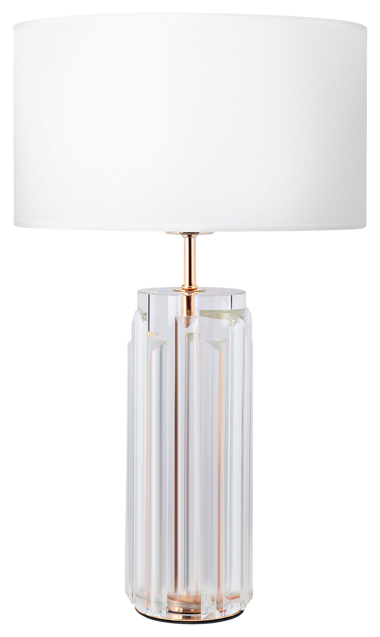TISCHLEUCHTE MUSE - Weiss/Goldfarben, Trend, Glas/Textil (32/52cm) - MAYTONI