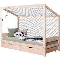 Postelja Soccer, 90x200cm, 1x Letveno Dno, 1x Vzmetnica - naravne barve, Moderno, tekstil/les (90/200cm) - MID.YOU