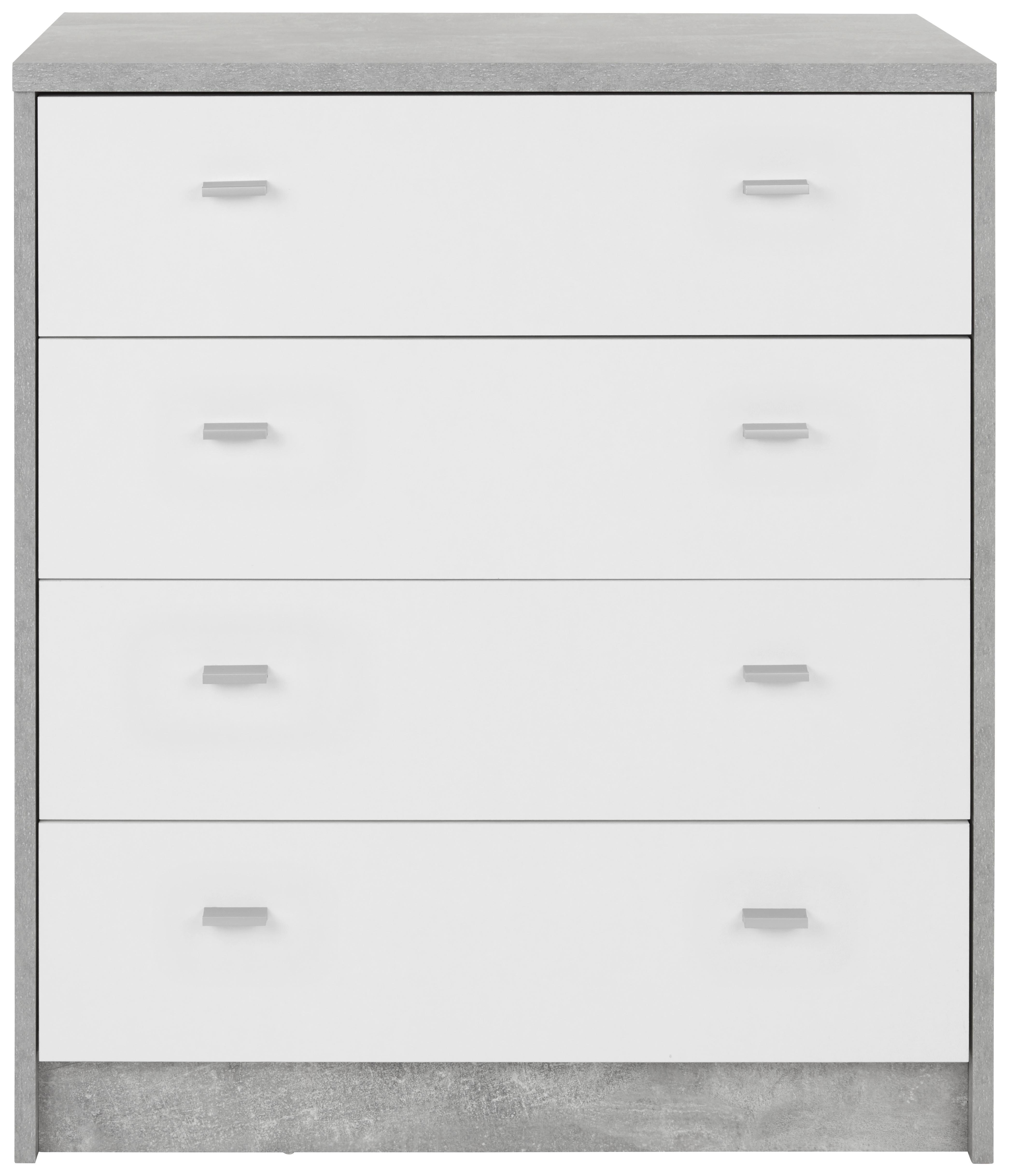 Komoda 4-you New, Siva, Bela - barve kroma/siva, Moderno, leseni material (74/85,4/44,5cm) - Mömax