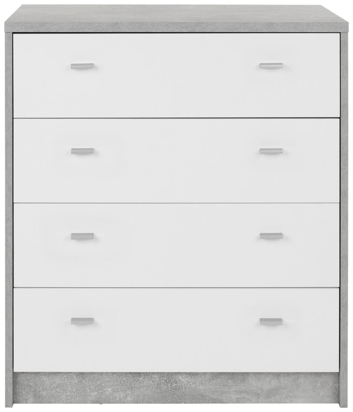 Komoda 4-you New, Siva, Bela - barve kroma/siva, Moderno, leseni material (74/85,4/44,5cm) - Mömax