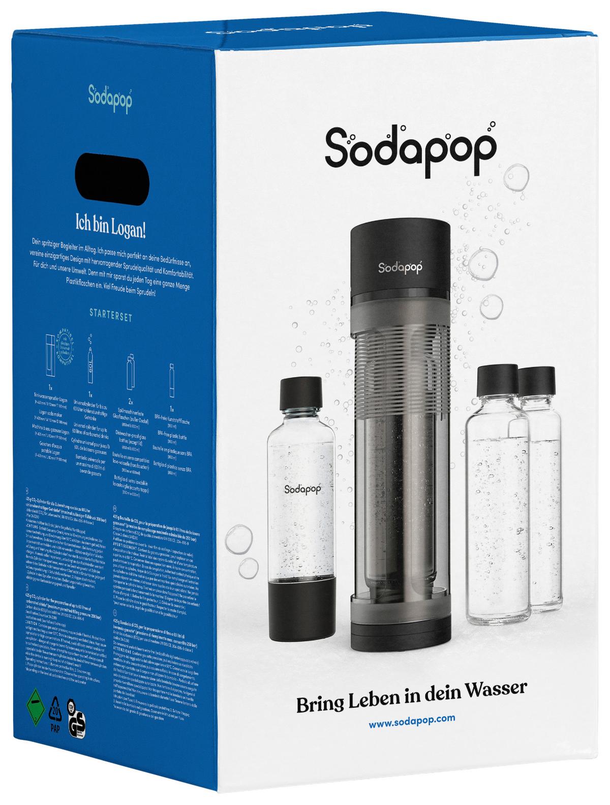 SATURATOR 10026731 - czarny, Basics, tworzywo sztuczne/szkło (11.2/42.6/18.8cm) - Sodapop