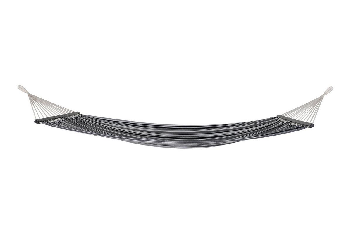 Hängematte Lamia Grau/Schwarz/Weiß - Schwarz/Weiß, MODERN, Holz/Kunststoff (120/200cm) - Gardenson