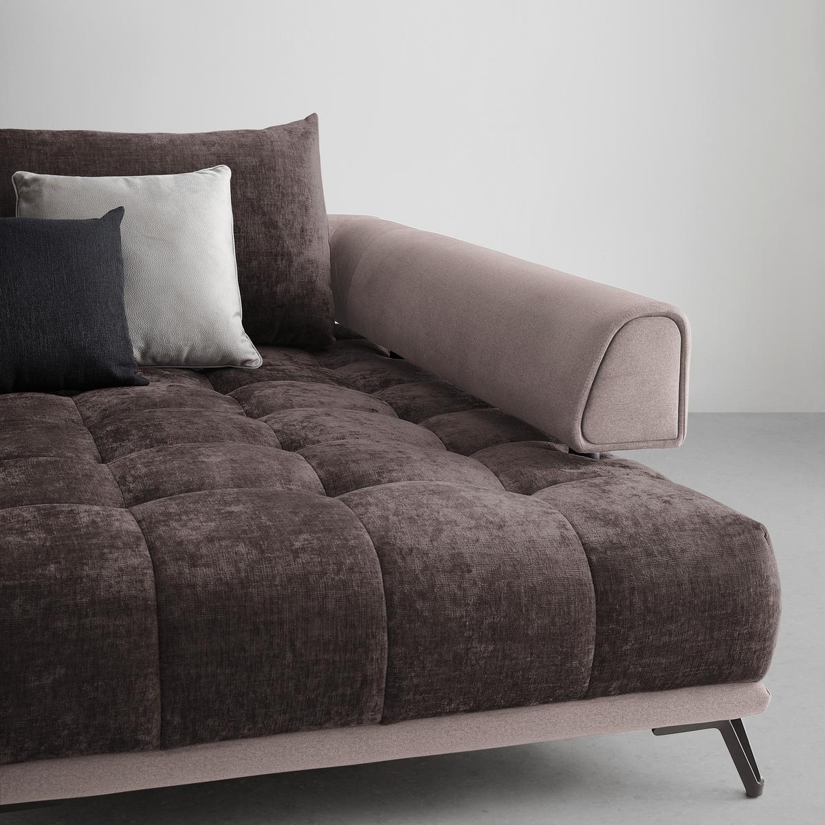 Ecksofa Morgan Taupe - Taupe/Schwarz, MODERN, Textil/Metall (262/67-87/184cm) - Mömax