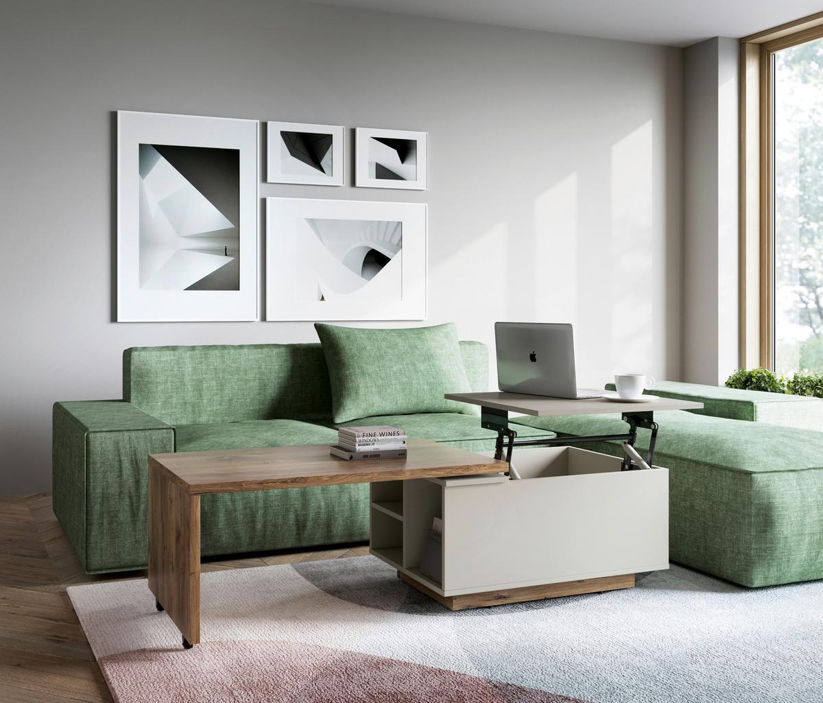 Klub Stočić Myra - boja hrasta, Konvencionalno, pločasti materijal (95/153/45,3/54cm) - Modern Living