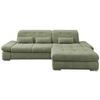 Wohnlandschaft Dalida Grün Chenille - Chromfarben/Grün, Design, Textil/Metall (300/196cm) - Livetastic
