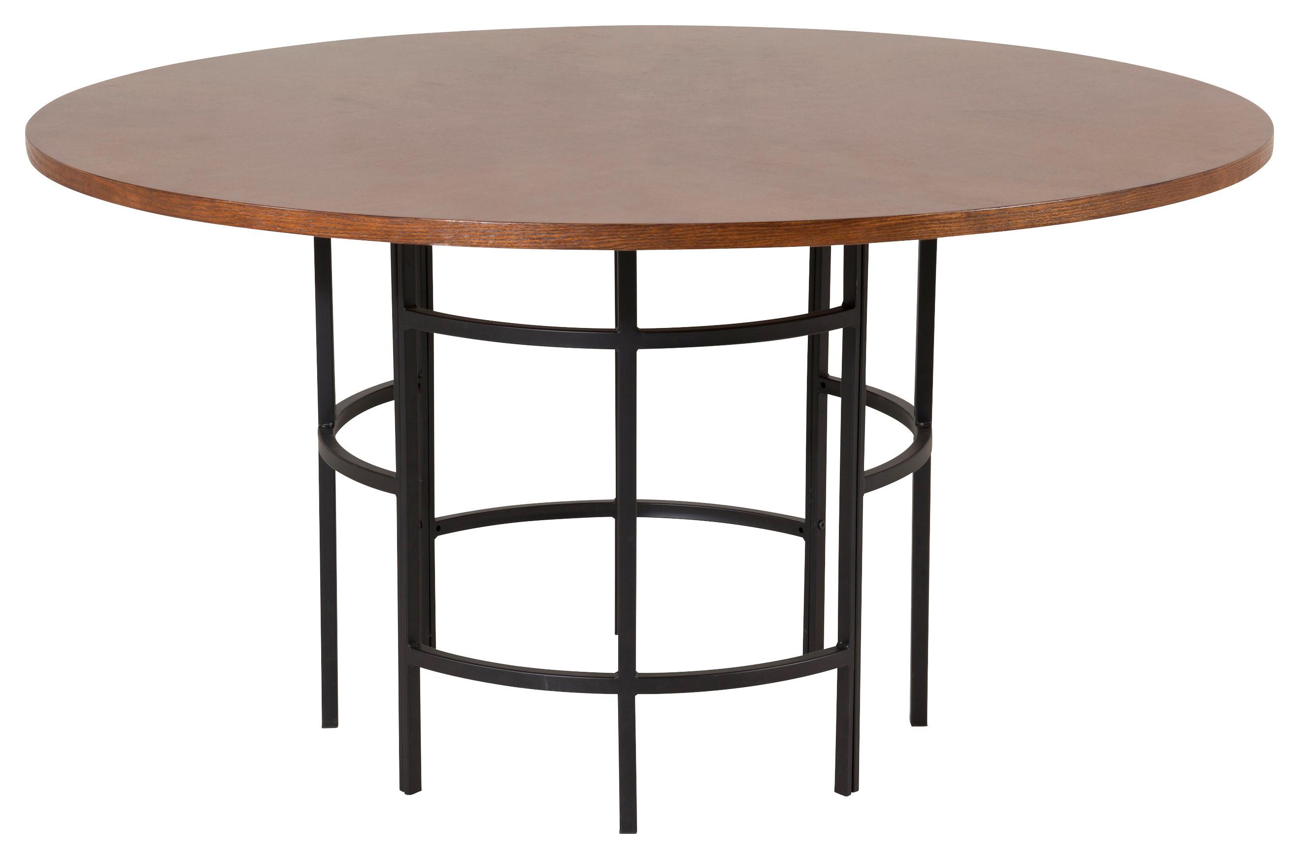 Esstisch Copenhagen Ø ca. 140 cm Cognac - Cognac/Schwarz, Design, Holzwerkstoff/Metall (140/140/75cm) - Livetastic