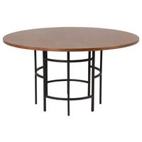 Esstisch Copenhagen Ø ca. 140 cm Cognac - Cognac/Schwarz, Design, Holzwerkstoff/Metall (140/140/75cm) - Livetastic