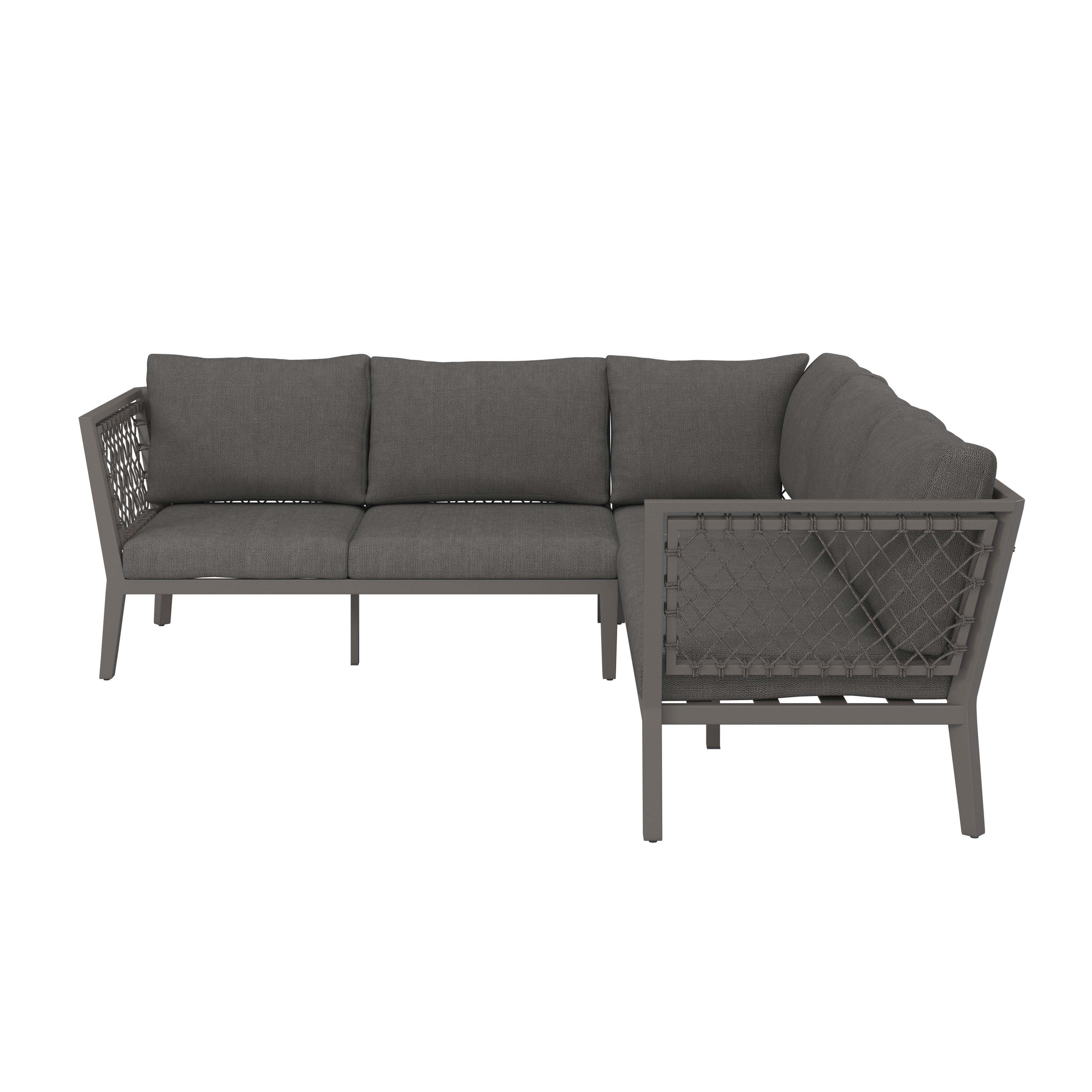 LOUNGEGRUPP MALOU - mörkgrå/antracit, Modern, metall/textil (218/68/76,5cm) - Bessagi Garden