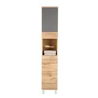 Visoki Element Float - boje hrasta/boje kroma, Moderno, drvni materijal/metal (35/194/33cm) - Premium Living
