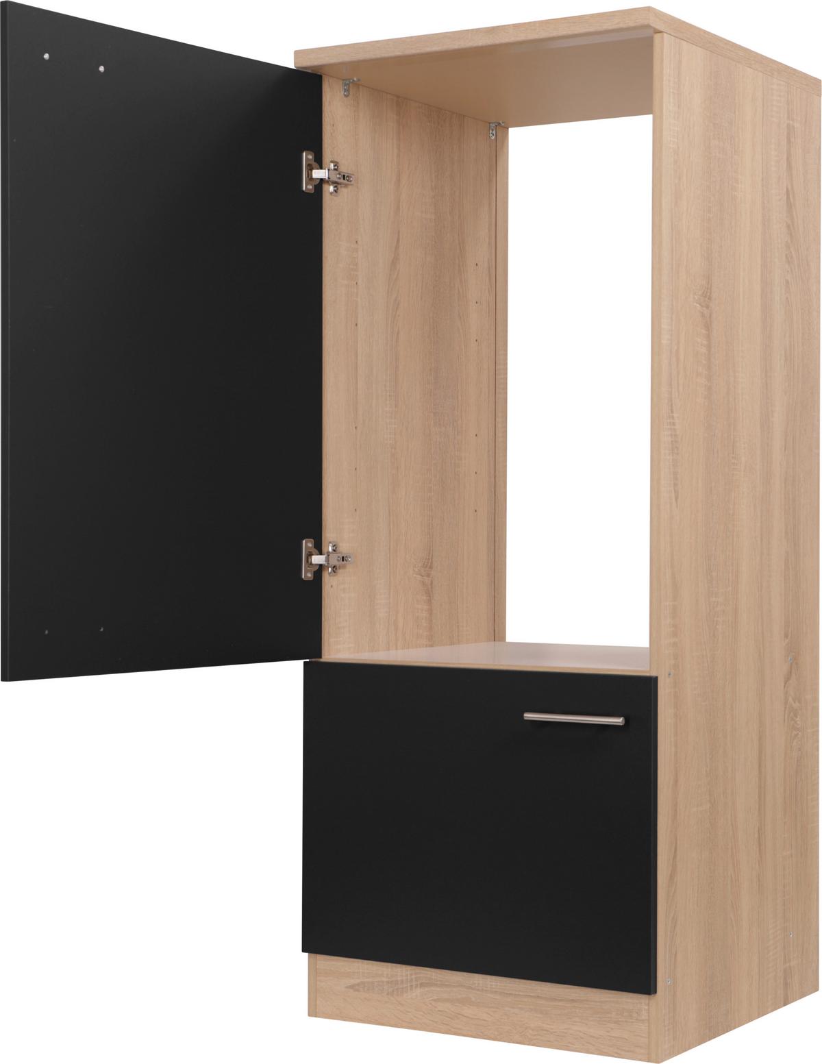 Omara Za Vgradno Napravo Merle, Barva Hrasta, Črna - srebrne barve/črna, Basics, kovina/leseni material (60/144,8/60cm) - Respekta