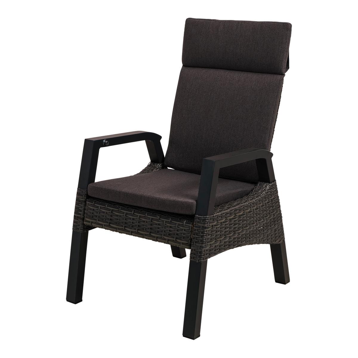 FOTEL OGRODOWY TREVISO FORTE 43400 - antracytowy, Modern, tworzywo sztuczne/metal (61/71/106cm) - Ambia Garden