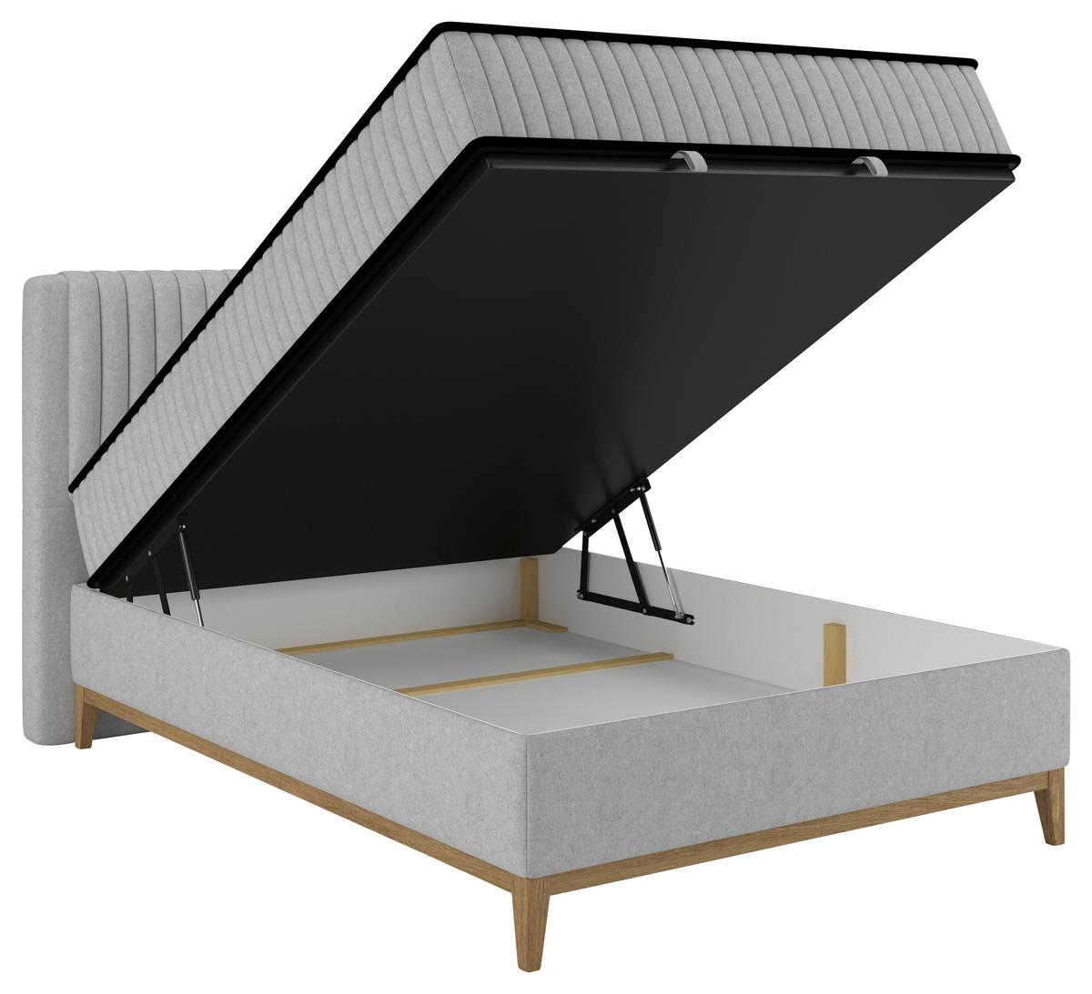 Bett Elena Silberfarben ca. 120x200cm - Silberfarben, KONVENTIONELL, Holz/Holzwerkstoff (120/200cm) - Sembella