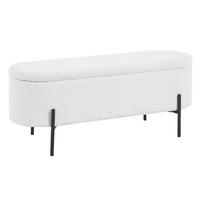 Klop Bouclé, Bela - črna/bela, Moderno, kovina/tekstil (110/44/40cm) - Livetastic