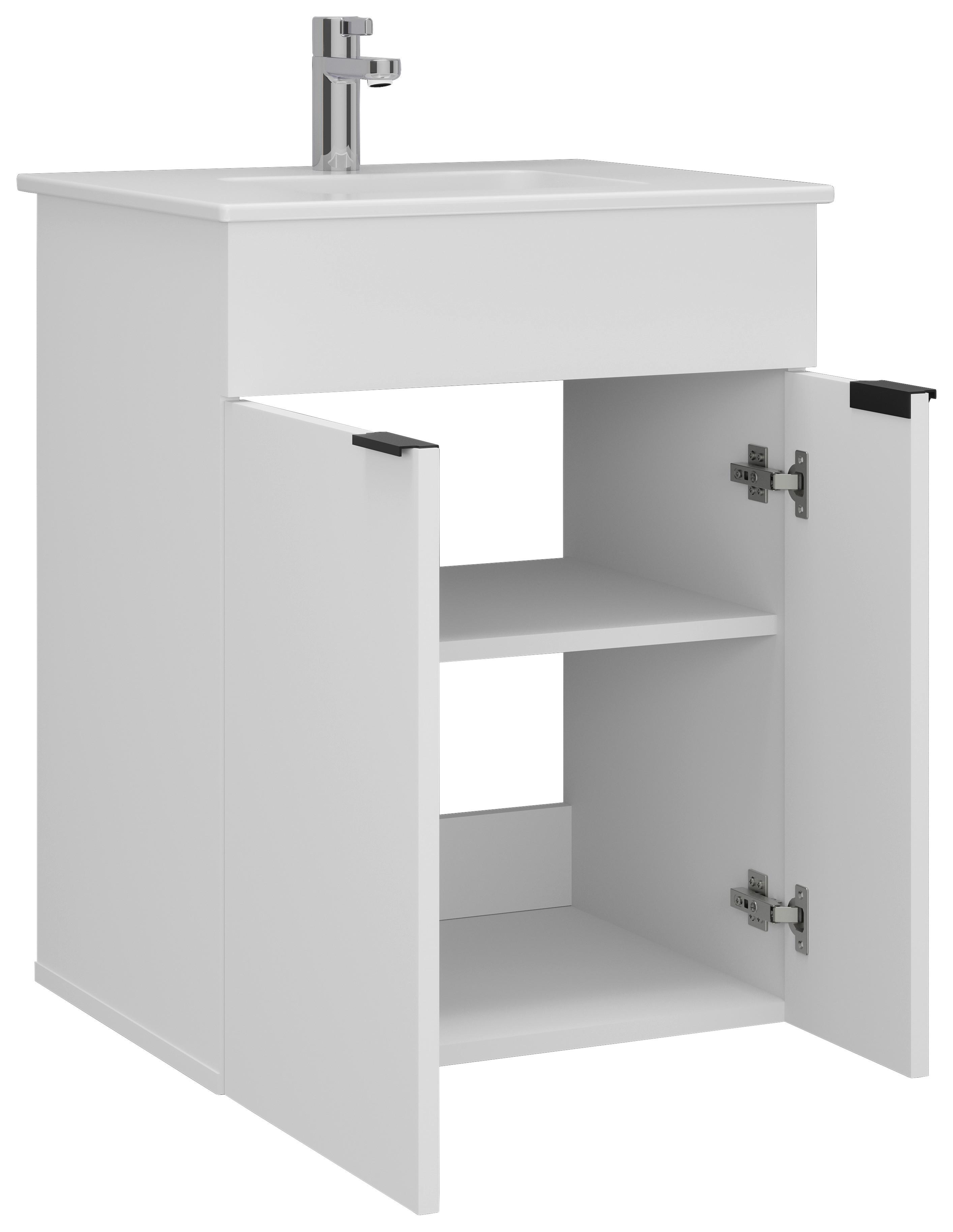 WASCHTISCHKOMBI NAPOLI -EXKLUSIV- - Schwarz/Weiß, MODERN, Keramik/Holzwerkstoff (60/78/46cm) - Mömax