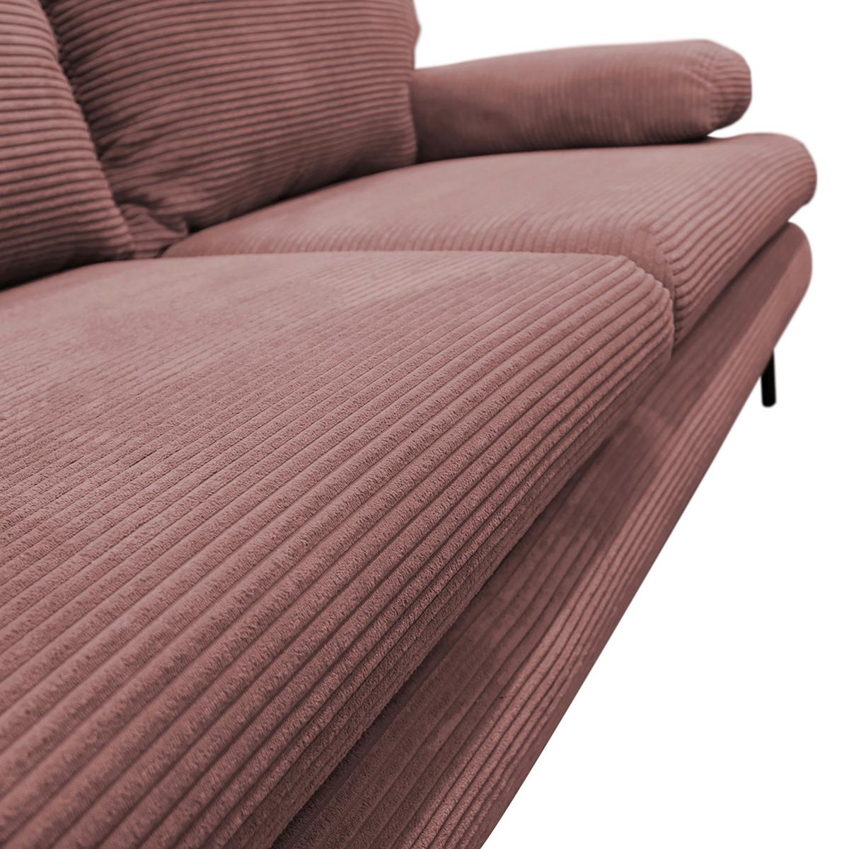 Canapea extensibila FIORE - roz antic, Design, textil (202/85/99cm) - Modern Living