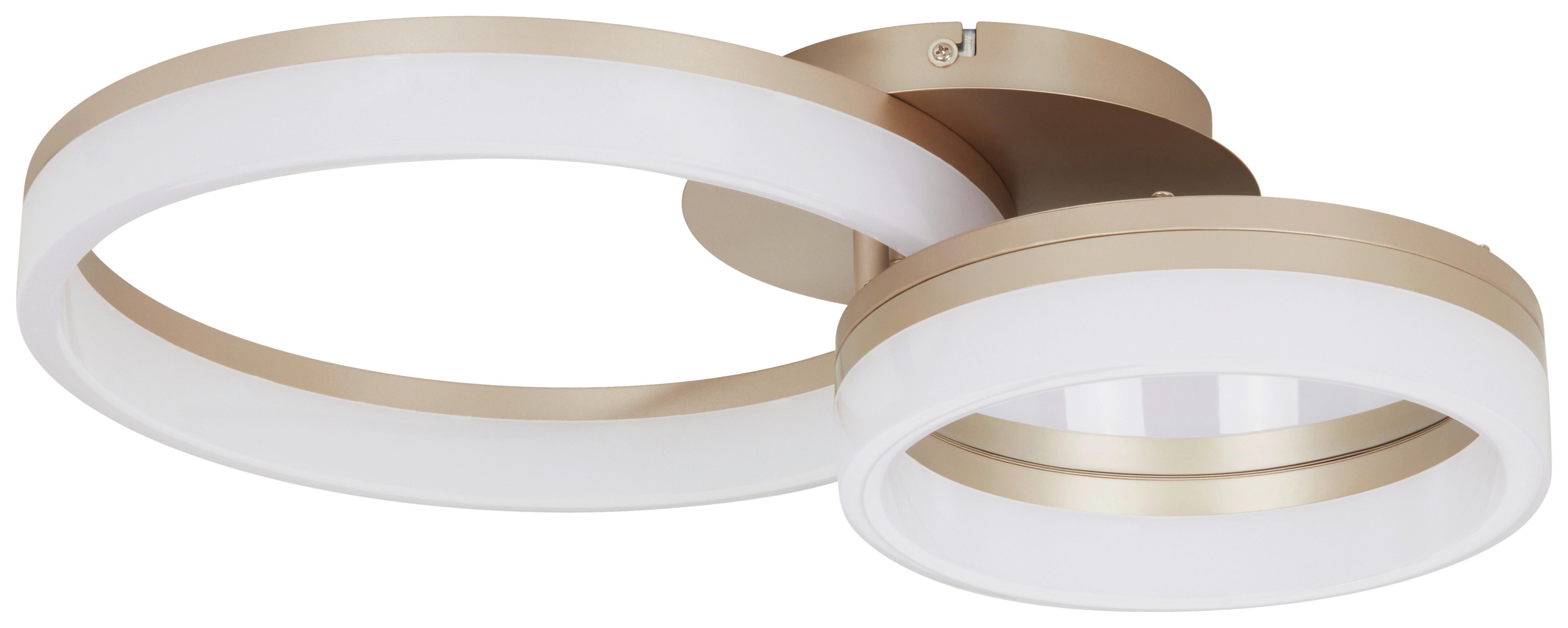 LED-Deckenleuchte Ruli Weiß/Gold max. 24 Watt - vit, Modern, metall/plast (49/33/13cm) - Mömax