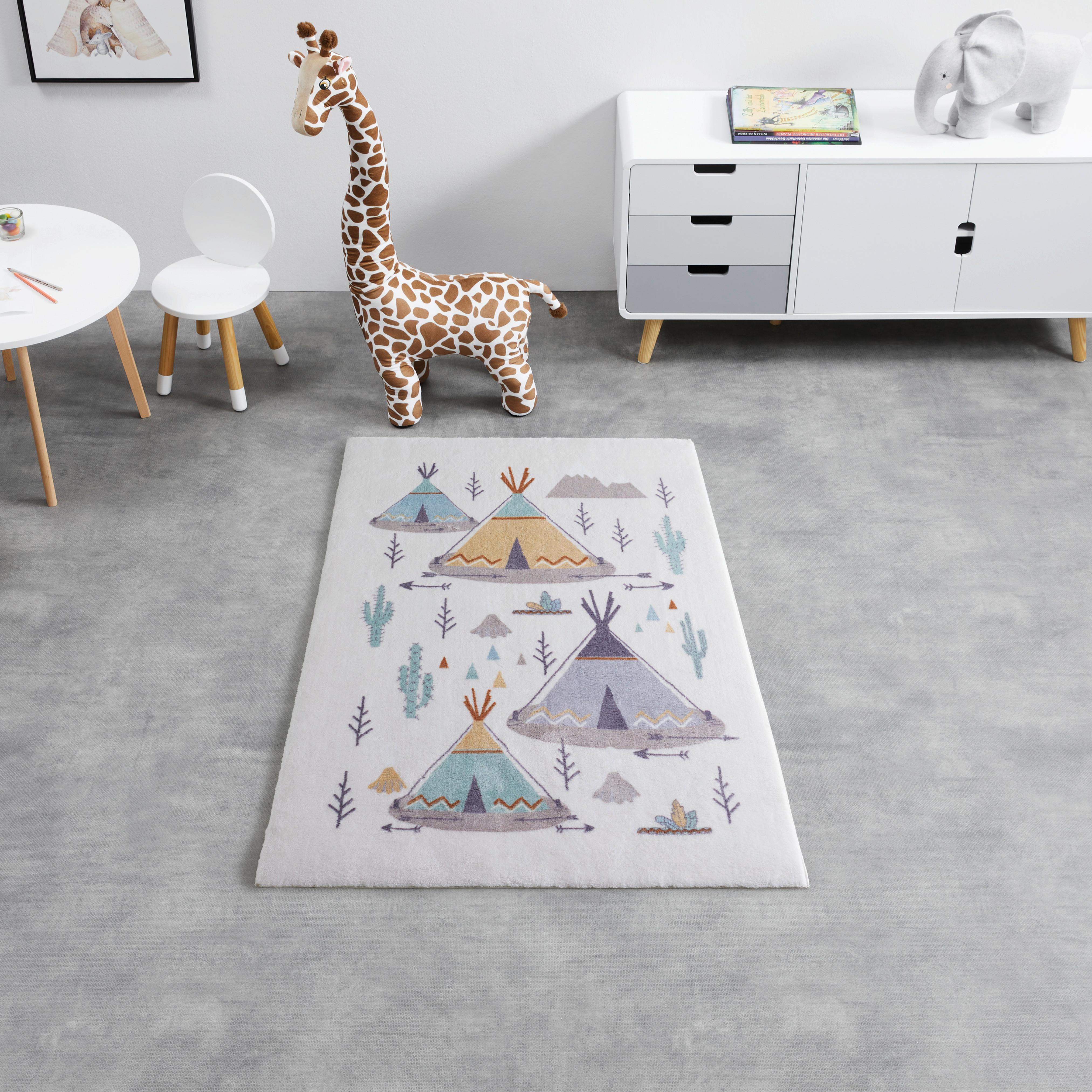 Kinderteppich Zelt in Creme ca. 120x170cm - Creme, Textil (120/170cm) - Mömax