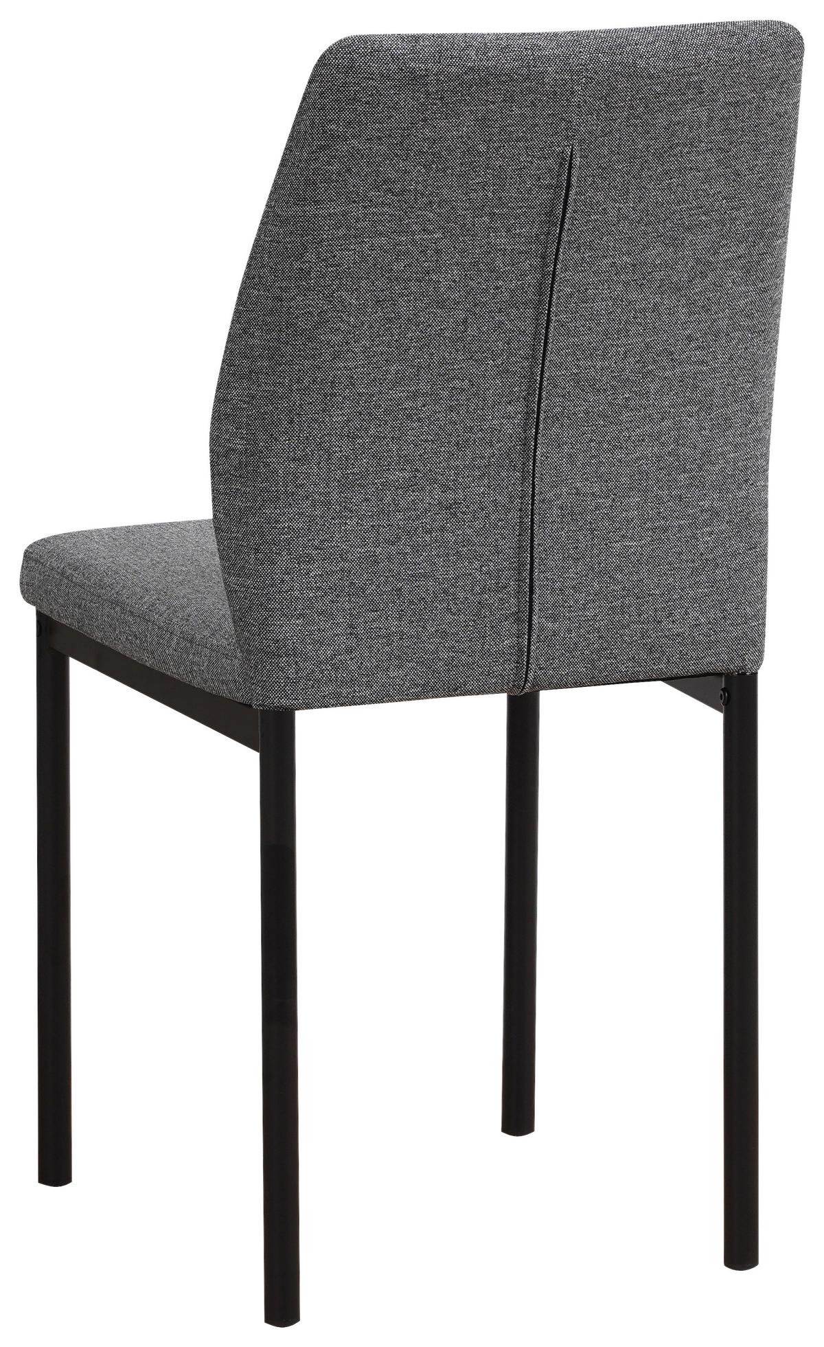 Stuhl Mia in Grau - Schwarz/Grau, Basics, Textil/Metall (44/90/56cm) - Based