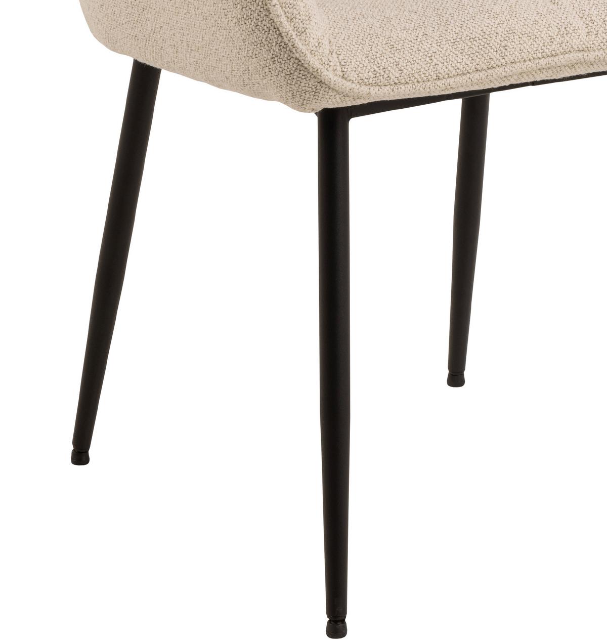 KRZESŁO Z PODŁOKIETNIKAMI BROOKE - kremowy/czarny, Trend, metal/tkanina (58/83/55cm) - MID.YOU