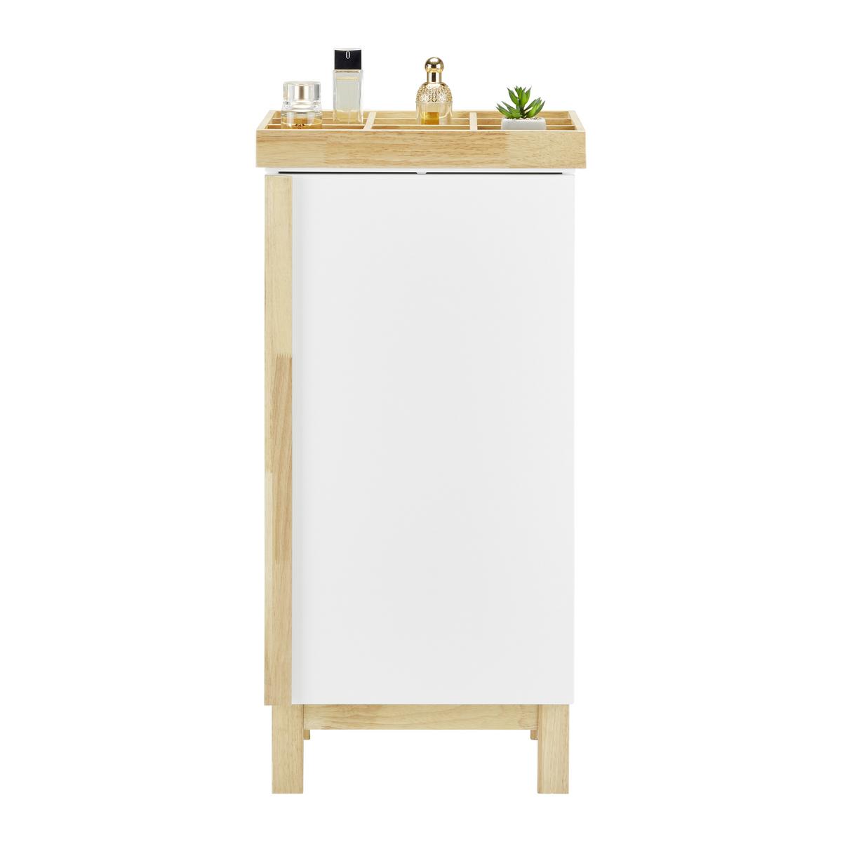 Unterschrank Rico Weiß/ Naturfarben ca. 42x85x35 cm - Naturfarben/Weiß, MODERN, Holz (42/85/35cm) - Bessagi Home