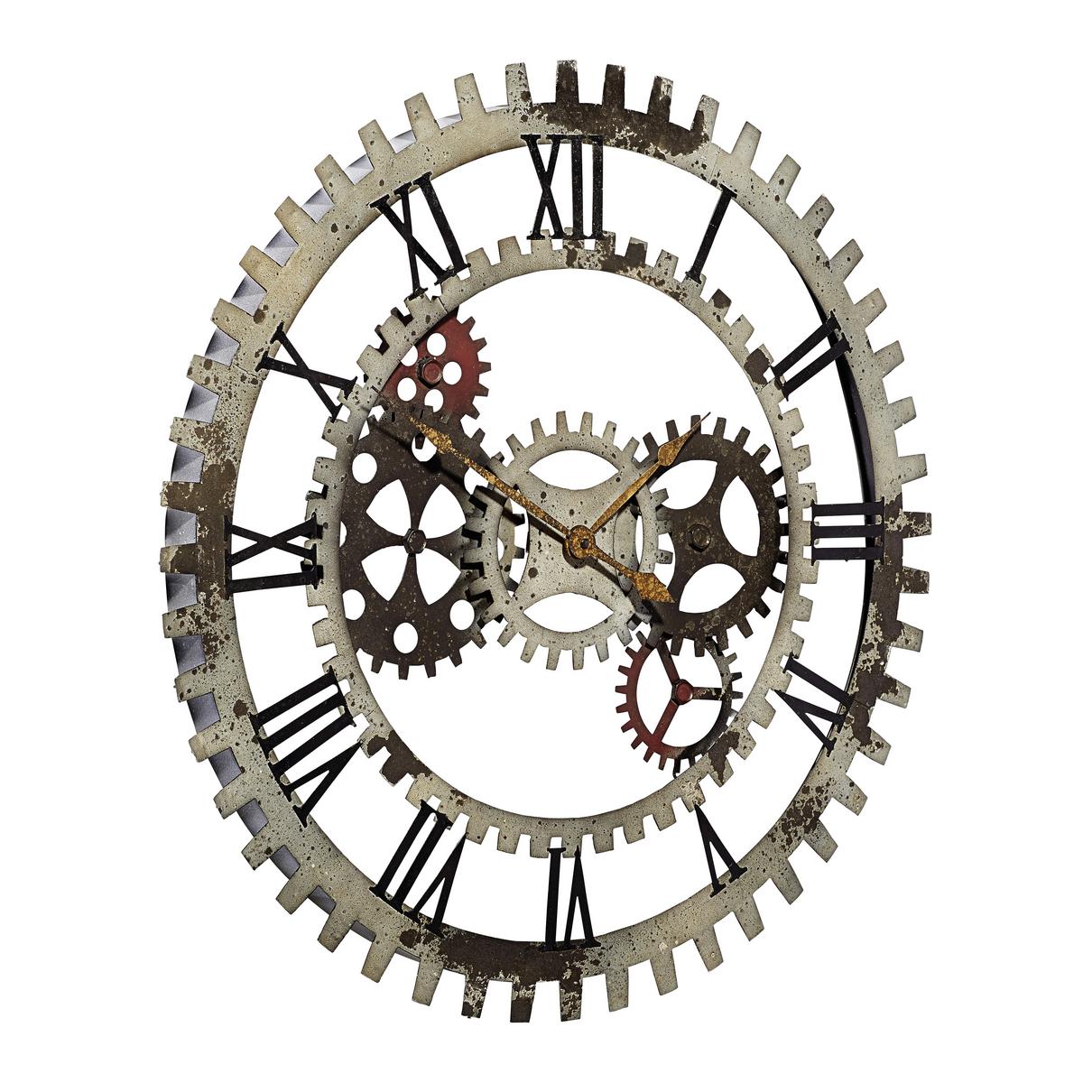 ZEGAR ŚCIENNY XCM57836 - kolor srebrny, Basics, metal (69,5cm) - Ambia Home