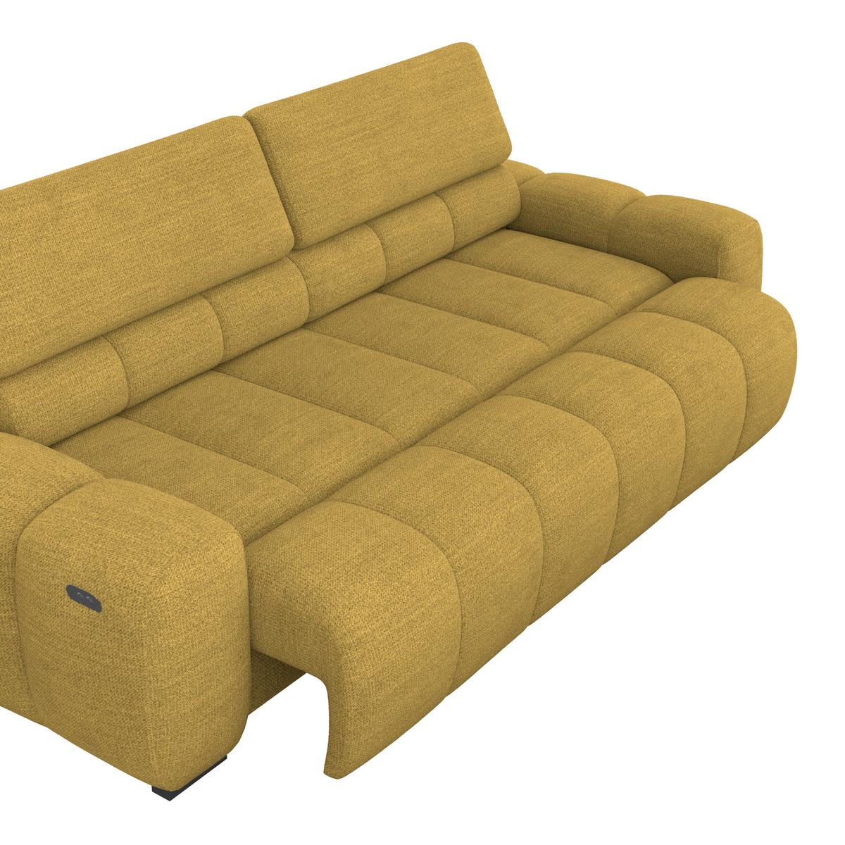 Velika Sofa Bull - boje senfa/crna, Trend, tekstil/plastika (248/77-97/108cm) - Luca Bessoni
