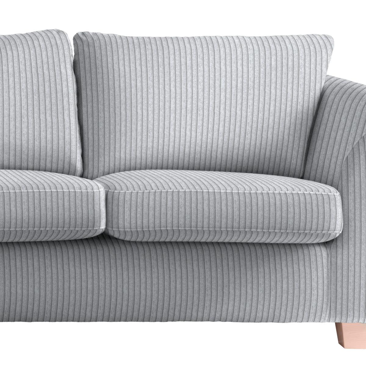 2-Sitzer-Sofa Devado Hellgrau Cord - Hellgrau/Naturfarben, Holz/Textil (190/70-85/95cm) - Mömax