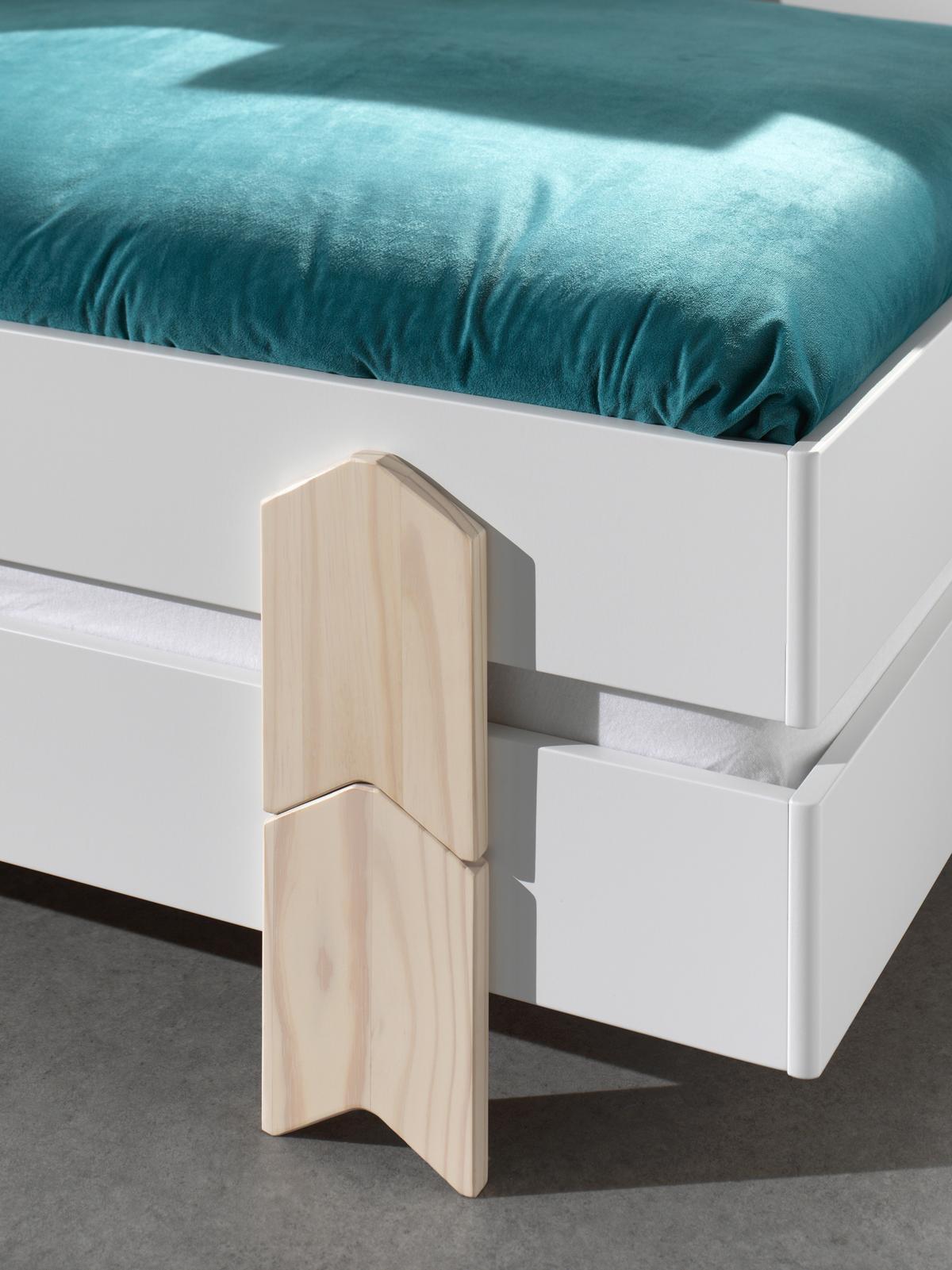 Stapelbett Modulo Weiß - Weiß/Kieferfarben, MODERN, Holz/Holzwerkstoff (90/200cm) - Vipack
