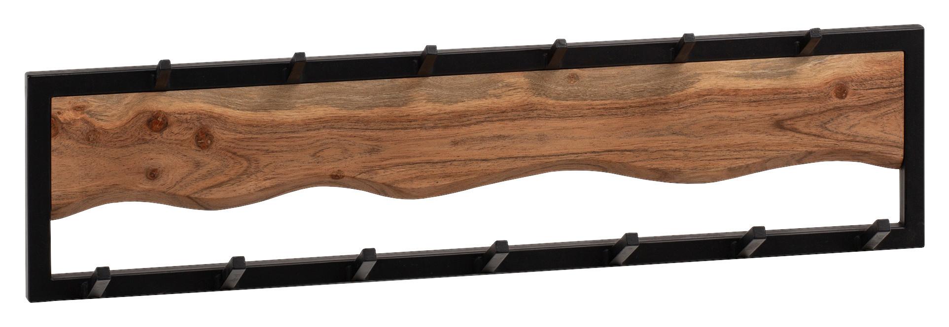 WANDGARDEROBE WL6.769 - Schwarz/Braun, Lifestyle, Holz/Metall (80/20/8cm) - MID.YOU