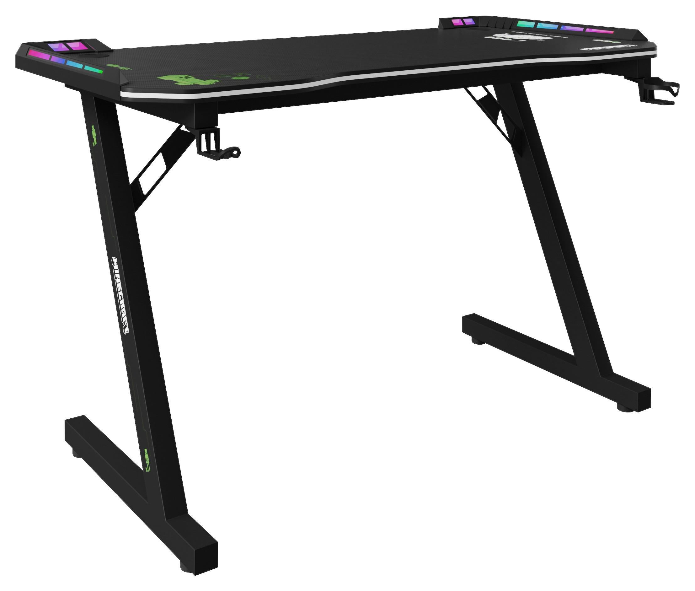 Gamingtisch Minecraft Schwarz ca. 120x60x74cm - Schwarz, MODERN, Holzwerkstoff/Metall (120/60/74cm) - Minecraft