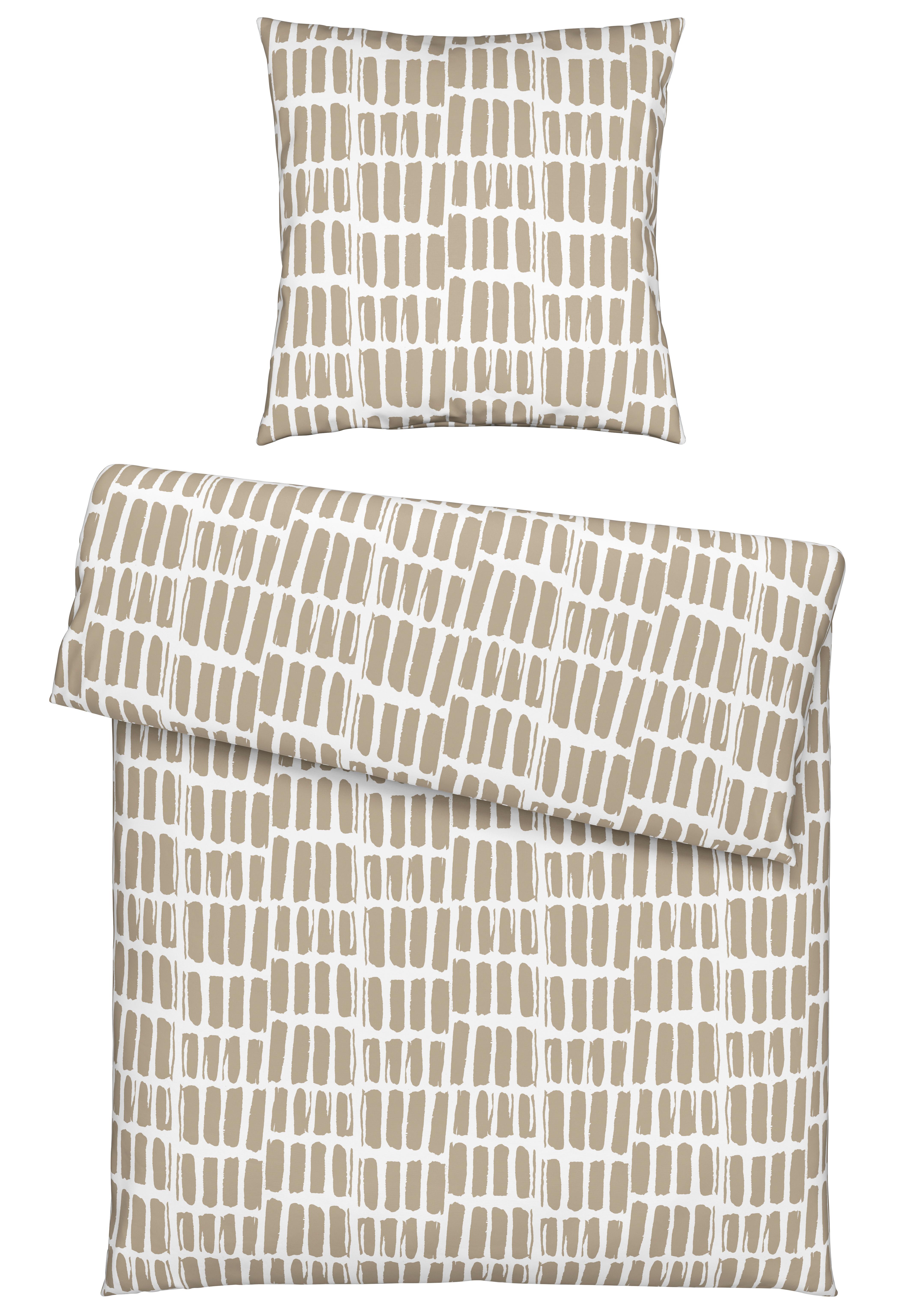 Bettwäsche Adam Weiß/Beige ca. 135x200cm - Beige/Weiß, MODERN, Textil (135/200cm) - Mömax