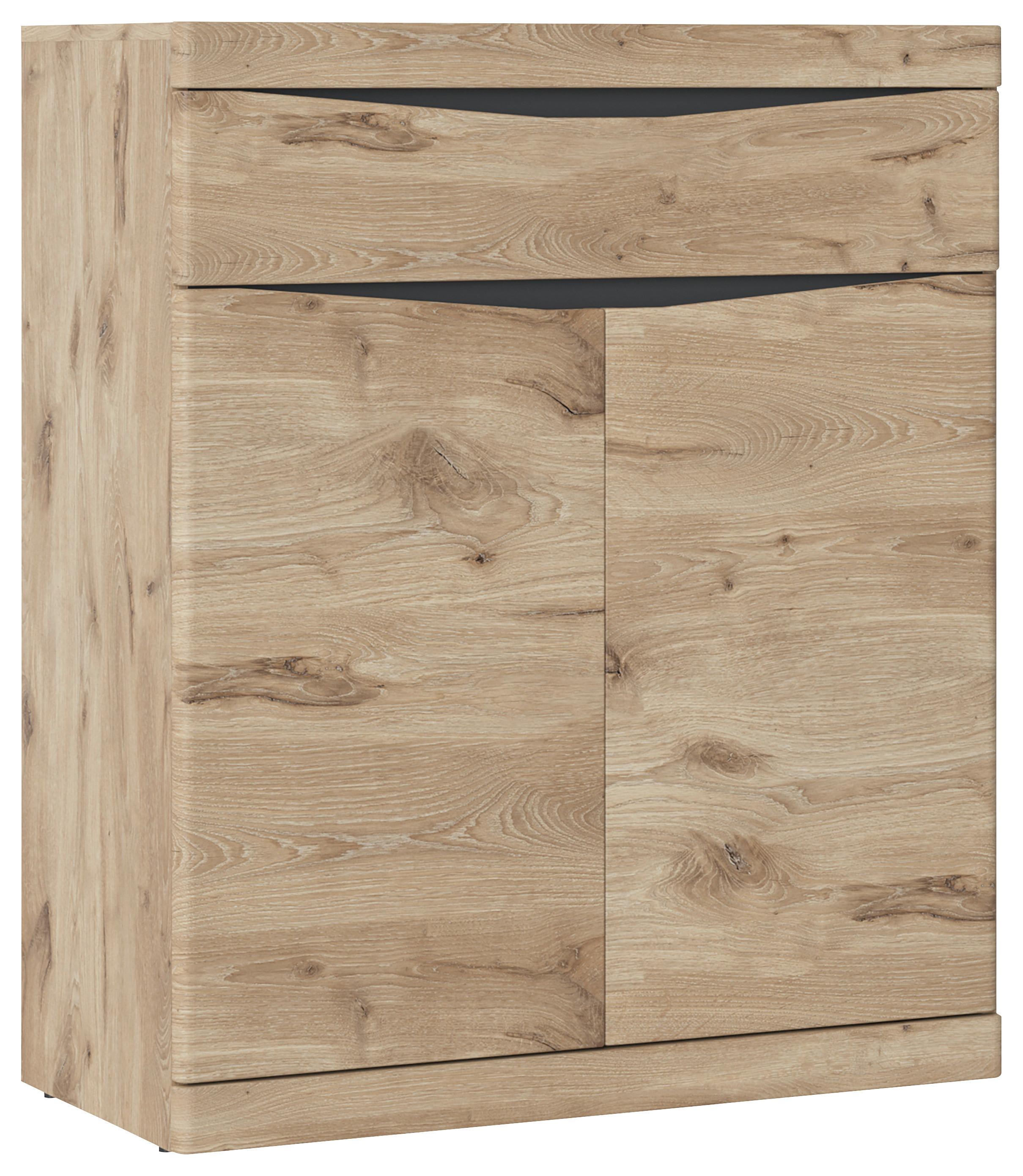 Dulap pentru pantofi TWIST - culoare lemn stejar/antracit, Modern, material pe bază de lemn (86/101,6/39,9cm) - Modern Living