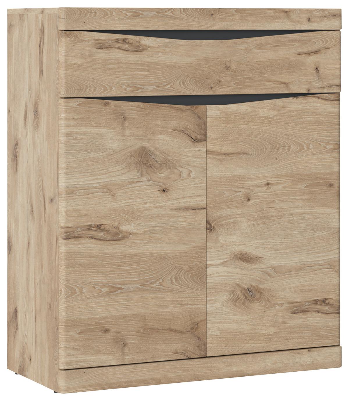 Dulap pentru pantofi TWIST - culoare lemn stejar/antracit, Modern, material pe bază de lemn (86/101,6/39,9cm) - Modern Living