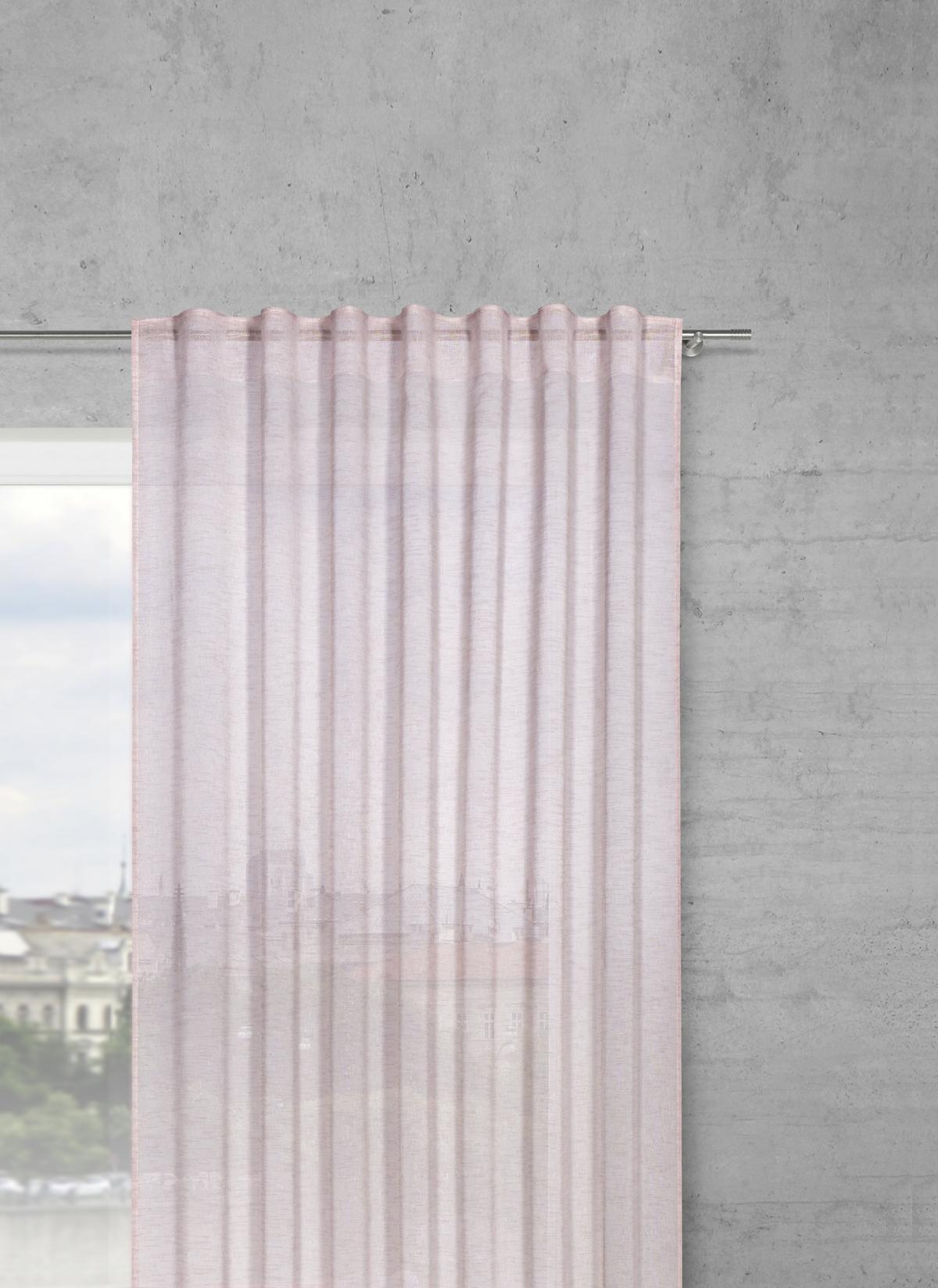 Fertigvorhang Sigrid in Rosa ca.140x245cm - Rosa, ROMANTIK / LANDHAUS, Textil (140/245cm) - Premium Living