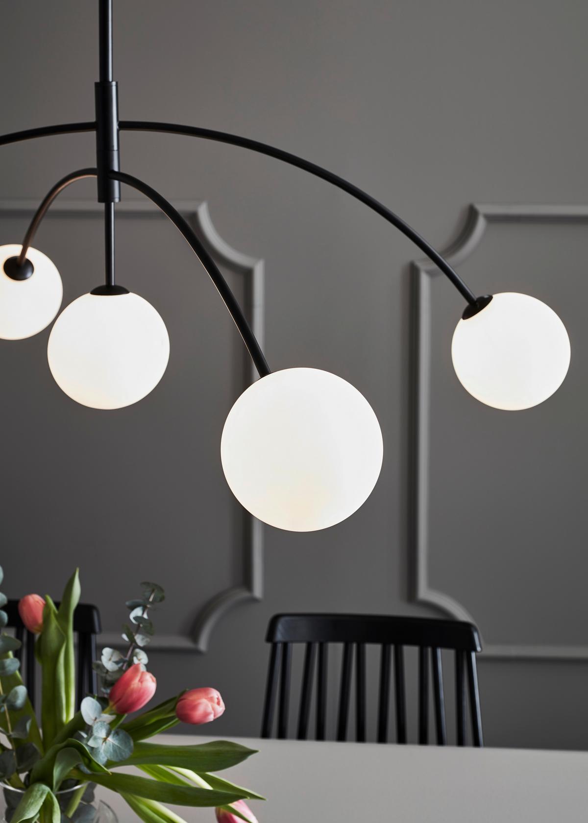 Pendelleuchte Heaven max. 18 Watt - Schwarz/Weiß, Basics, Glas/Metall (117cm) - Markslöjd