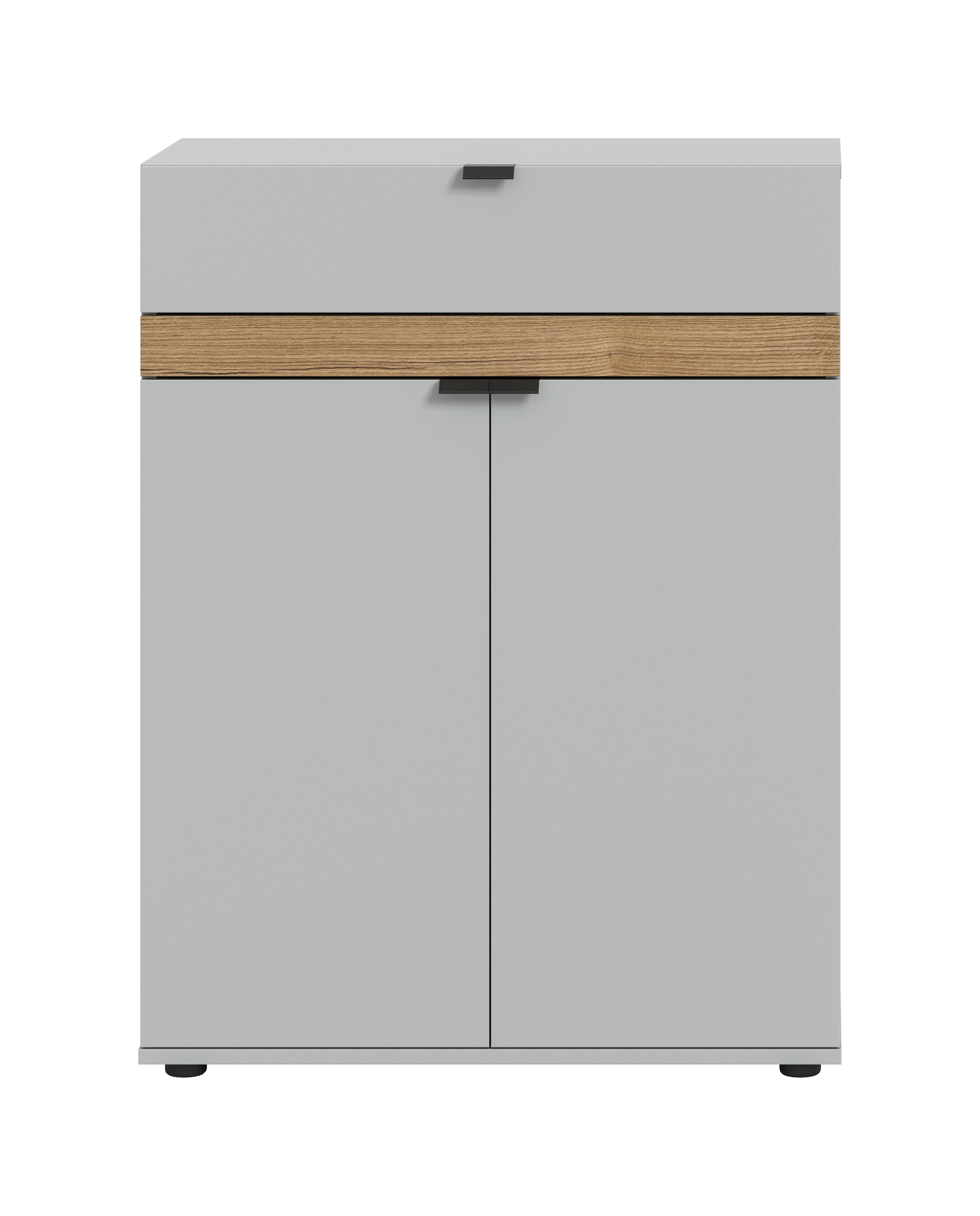 Omara Za Čevlje Naro, Siva, Barva Hrasta - črna/siva, Design, umetna masa/leseni material (75/98/37cm) - Livetastic