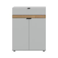 Omara Za Čevlje Naro, Siva, Barva Hrasta - črna/siva, Design, umetna masa/leseni material (75/98/37cm) - Livetastic