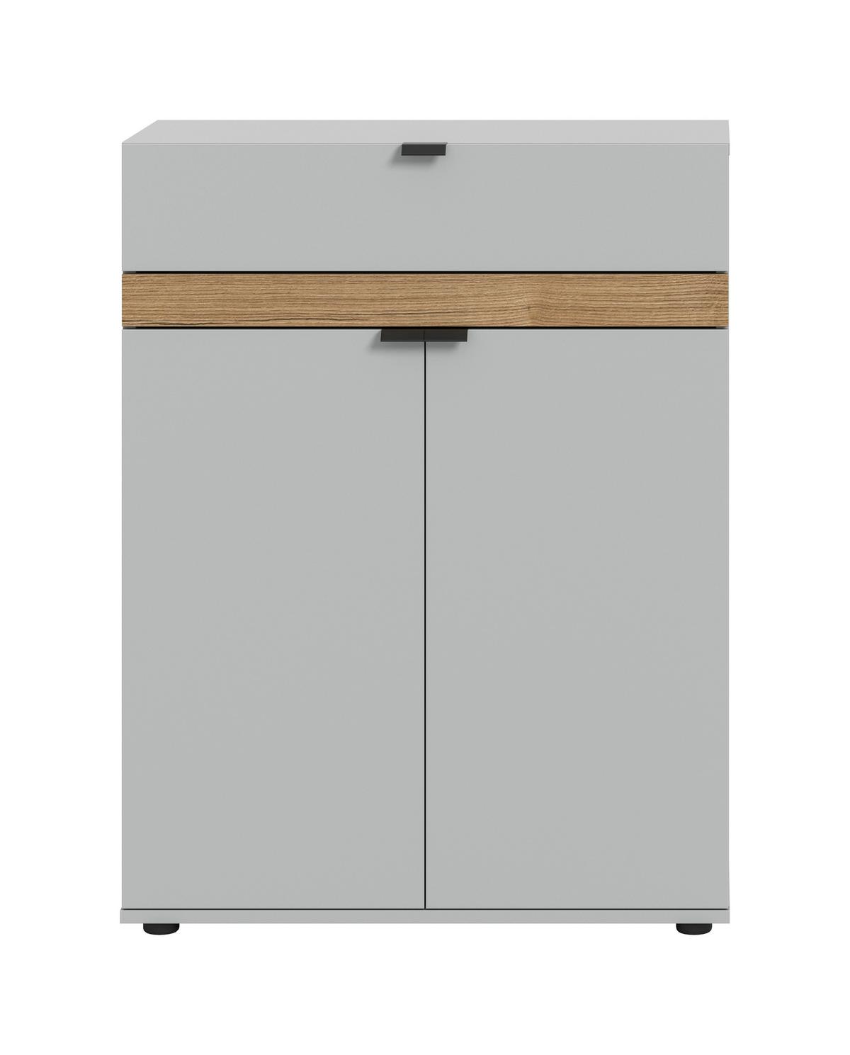 Omara Za Čevlje Naro, Siva, Barva Hrasta - črna/siva, Design, umetna masa/leseni material (75/98/37cm) - Livetastic