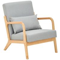 FOTEL JEAN - kolor naturalny/szary, Modern, tkanina/drewno (73/76/60cm) - Livetastic