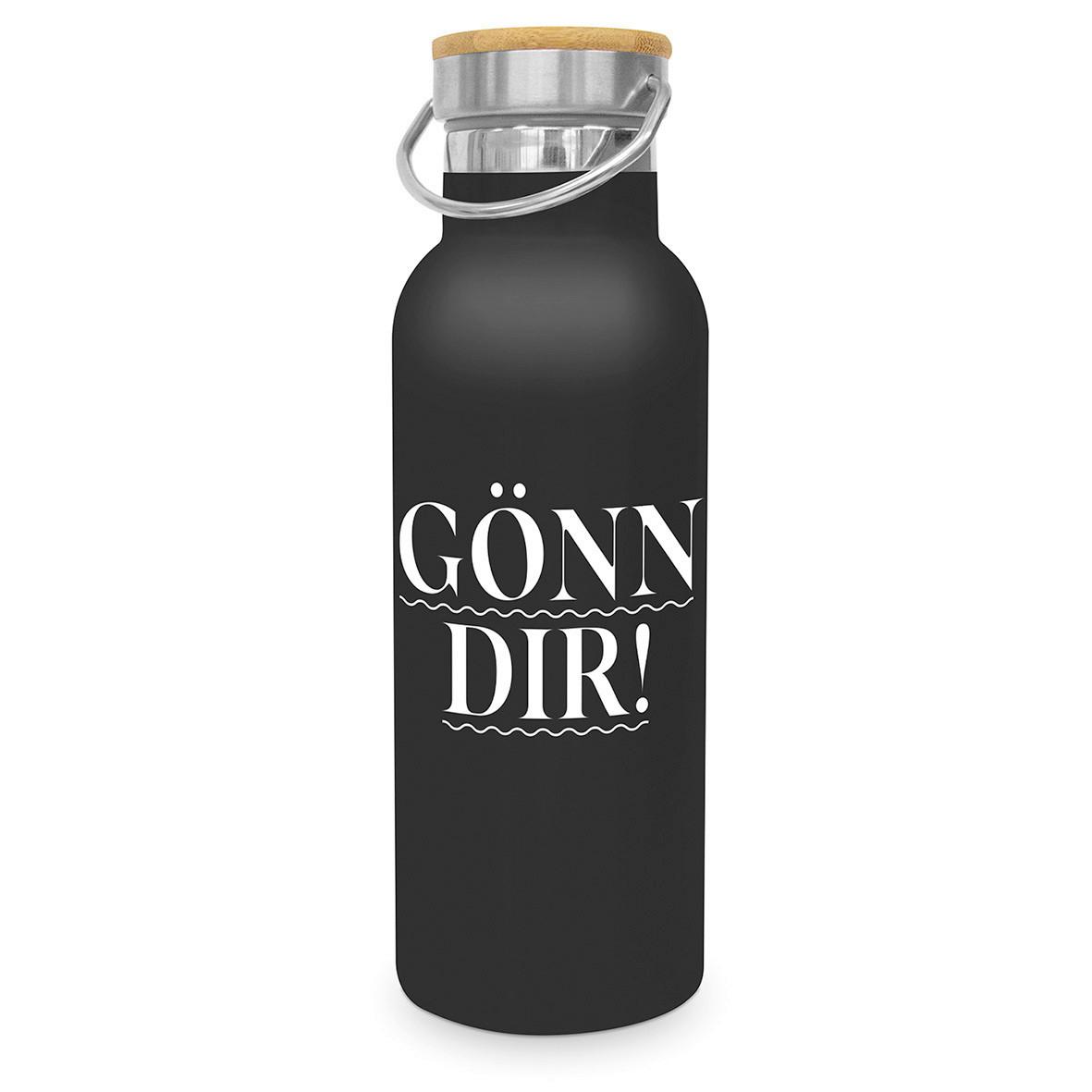 Thermosflasche Gönn dir ca. 500ml - Schwarz/Weiß, Metall (22,5cm)