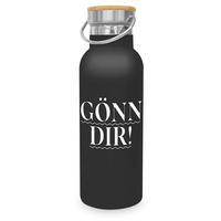 Isolierflasche Gönn dir ca. 500ml - Weiss/Schwarz, Metall (22,5cm)