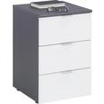 Nachtkästchen in Graphit/Weiß - Alufarben/Graphitfarben, Holzwerkstoff/Metall (40/61/42cm) - Premium Living