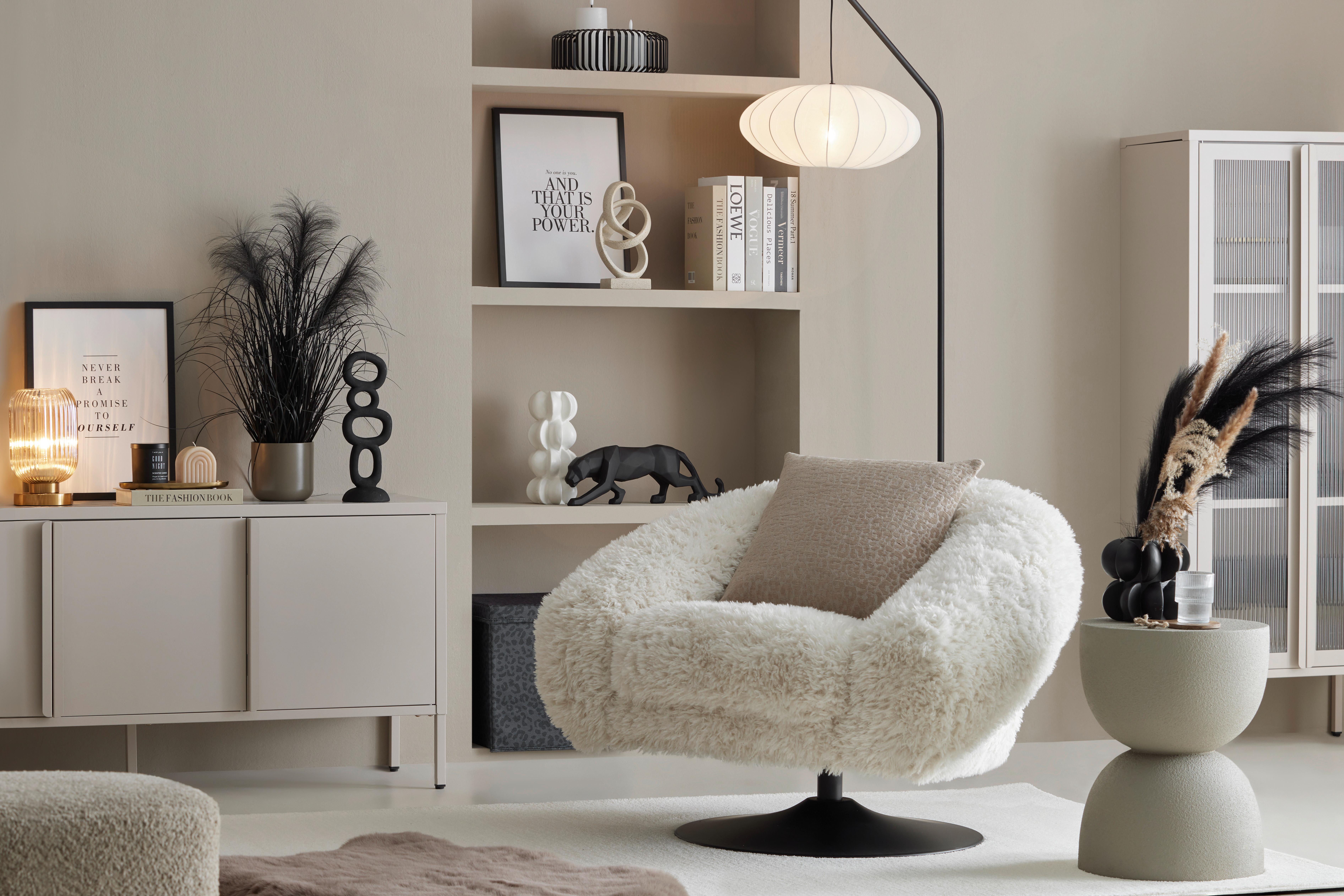 GOLVLAMPA MODERN - vit/svart, Modern, metall/textil (63.5/40/180cm) - Mömax