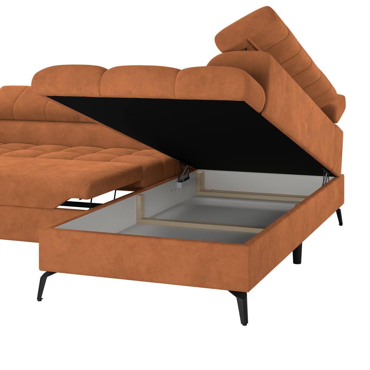 Kutna Garnitura Volf - boje hrđe/crna, Trend, tekstil/metal (261/203cm)