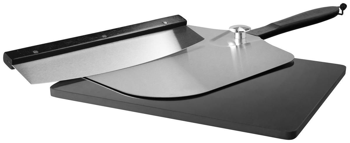 ZESTAW DO PIZZY PIZZA - czarny/kolor aluminiowy, Trend, kamień/metal (36/42/5cm)