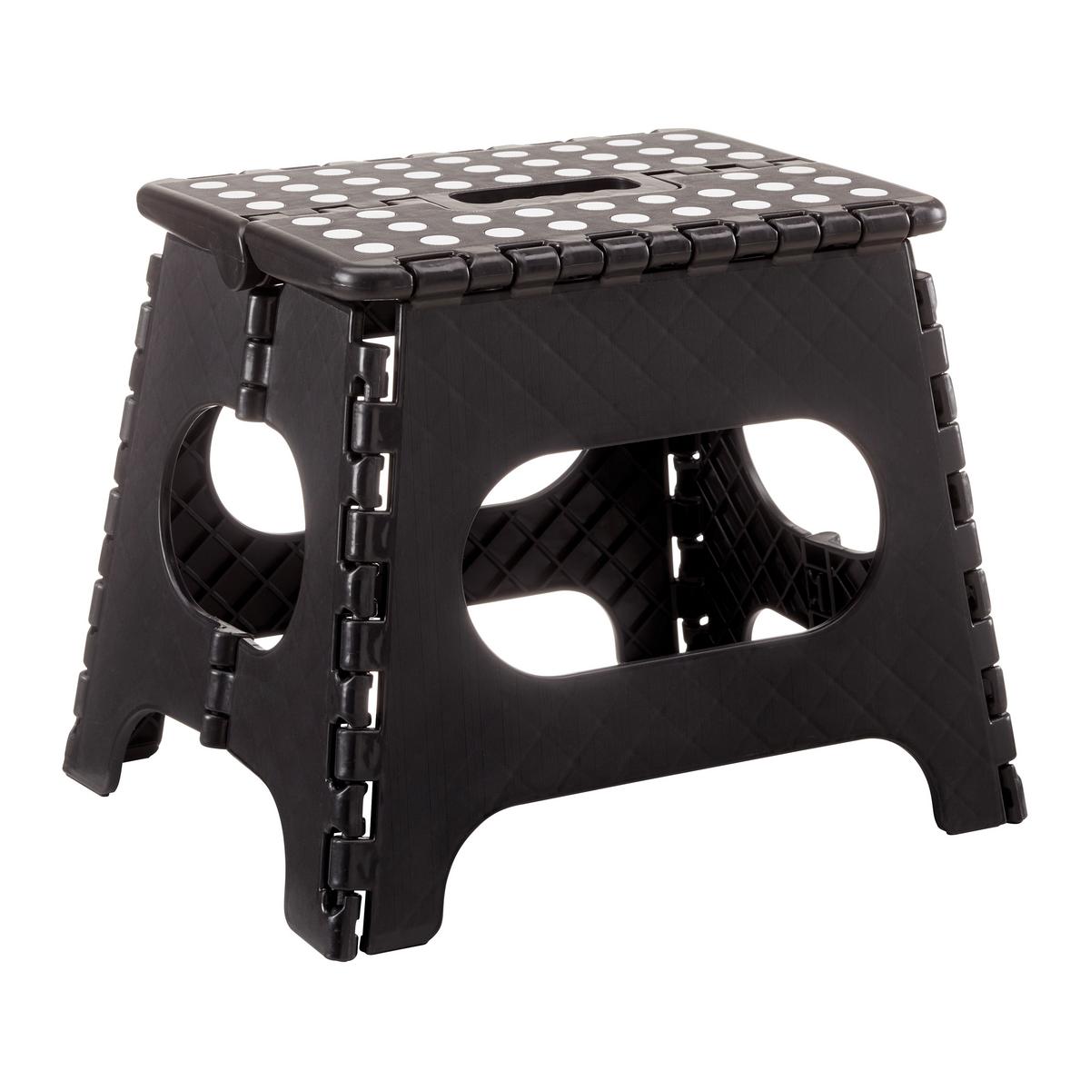 Klapphocker Kurt in Schwarz - Schwarz, KONVENTIONELL, Kunststoff (34/27/26cm) - Mömax