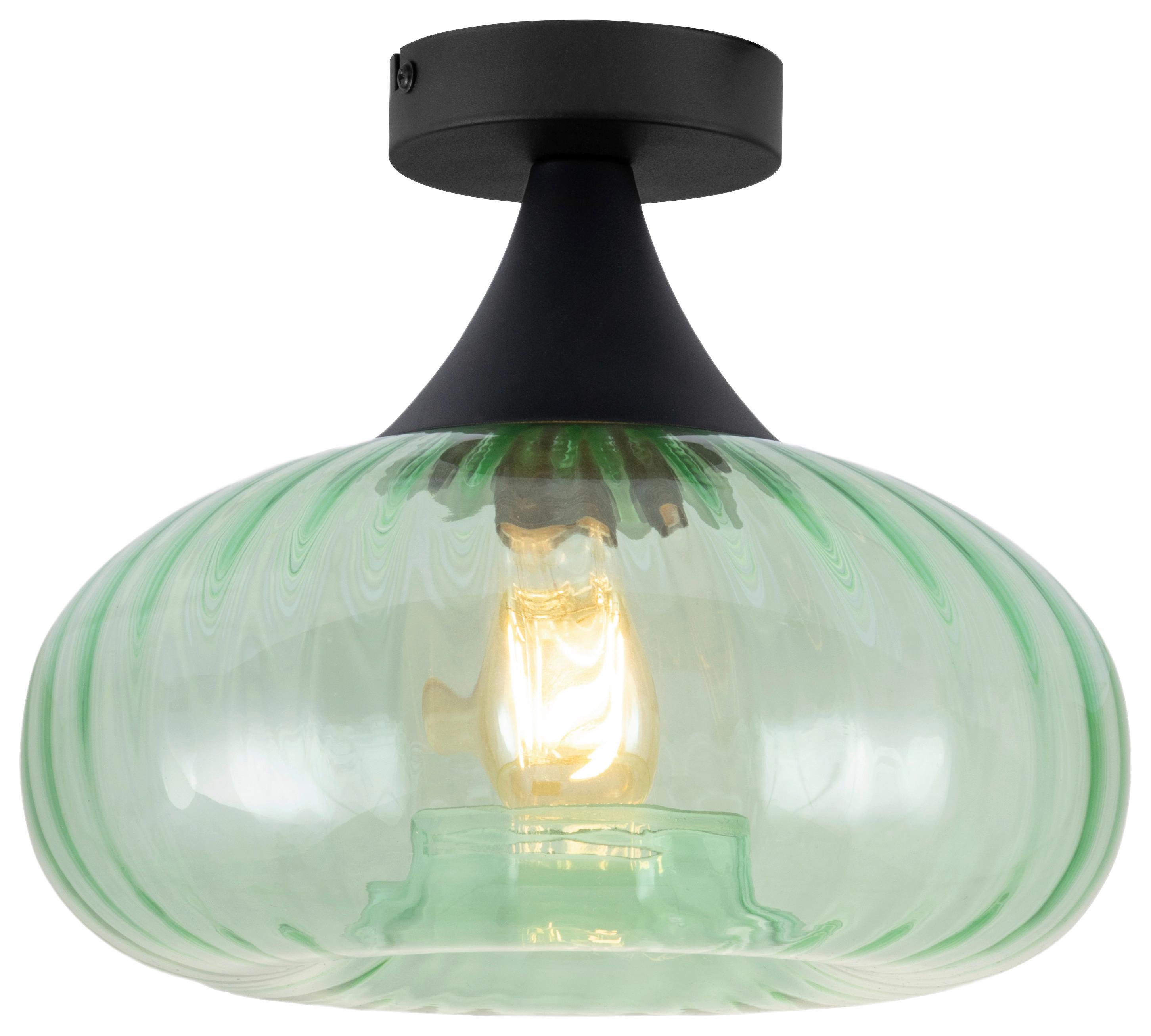 LAMPA SUFITOWA DANIELA - zielony/czarny, Design, metal/szkło (28/23cm) - Collet's Monde